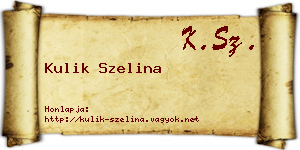 Kulik Szelina névjegykártya